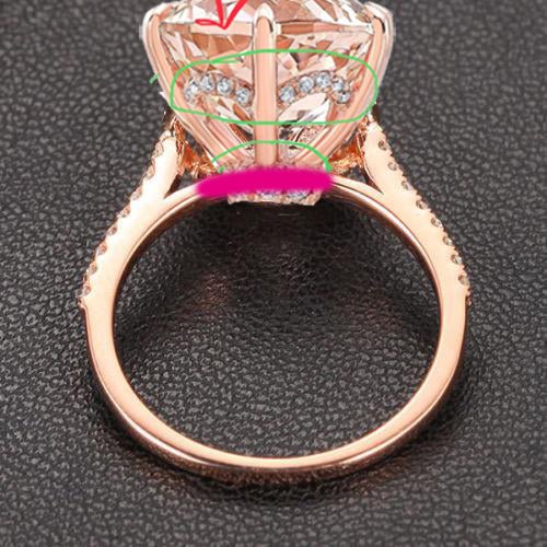 Reserved for Carolina Diamond Cathedral Semi-Mount Ring 10K Rose Gold Round 8.99mm - Lord of Gem Rings