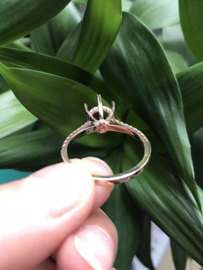 Reserved for Carolina Diamond Cathedral Semi-Mount Ring 10K Rose Gold Round 8.99mm - Lord of Gem Rings