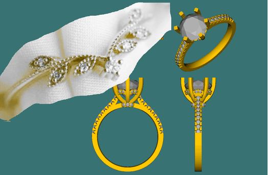 Reserved for Carolina Floral Moissanite Contour Matching bvabd 10K Rose Gold