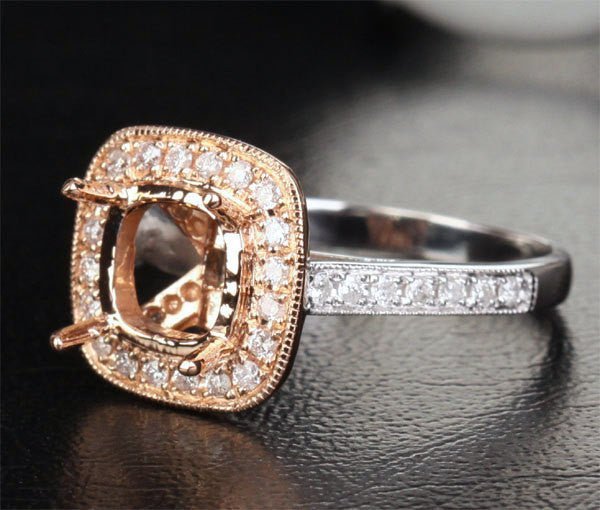 Reserved for caseyg0611, Custom 14K two tone gold Forever Brilliant Moissanite Ring - Lord of Gem Rings