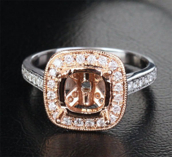 Reserved for caseyg0611, Custom 14K two tone gold Forever Brilliant Moissanite Ring - Lord of Gem Rings