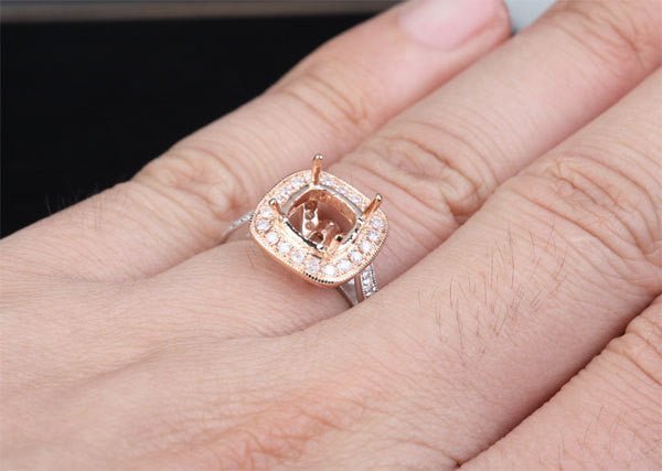 Reserved for caseyg0611, Custom 14K two tone gold Forever Brilliant Moissanite Ring - Lord of Gem Rings