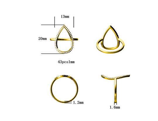 Reserved for Catherine  Pave Diamond Wedding Pear head RIng 14K Yellow Gold 13x20mm