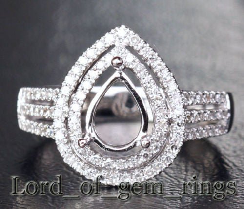 Reserved for cbetz127,Custom Made Semi Mount for Pear Diamond & Matching band