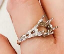 Reserved for Charmaine Custom Diamond Engagement Semi Mount ring 14K White Gold