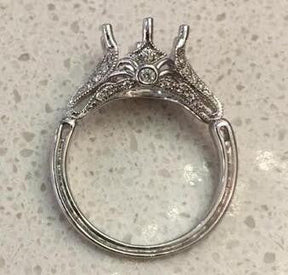 Reserved for Charmaine Custom Diamond Engagement Semi Mount ring 14K White Gold - Lord of Gem Rings