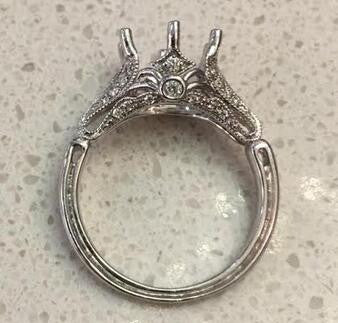 Reserved for Charmaine Custom Diamond Engagement Semi Mount ring 14K White Gold - Lord of Gem Rings