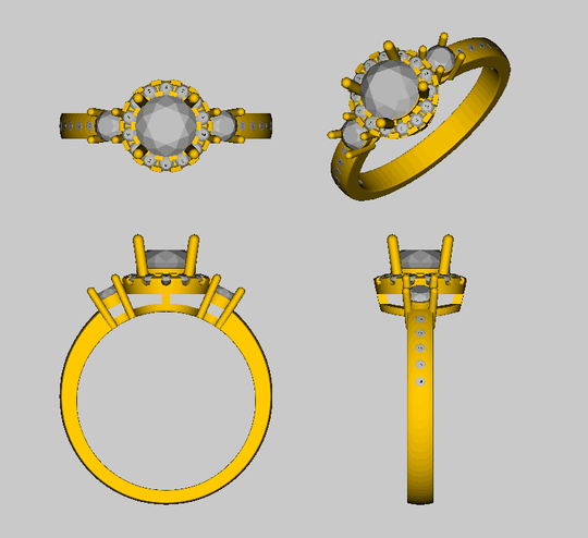 Reserved for Coffee,1st payment, Round Moissanite Engagement Ring 14K White Gold