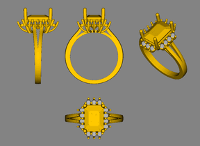 Reserved for Cole, Custom Matching Tiara Matching RIng for Emerald Cut Morganite Ring - Lord of Gem Rings
