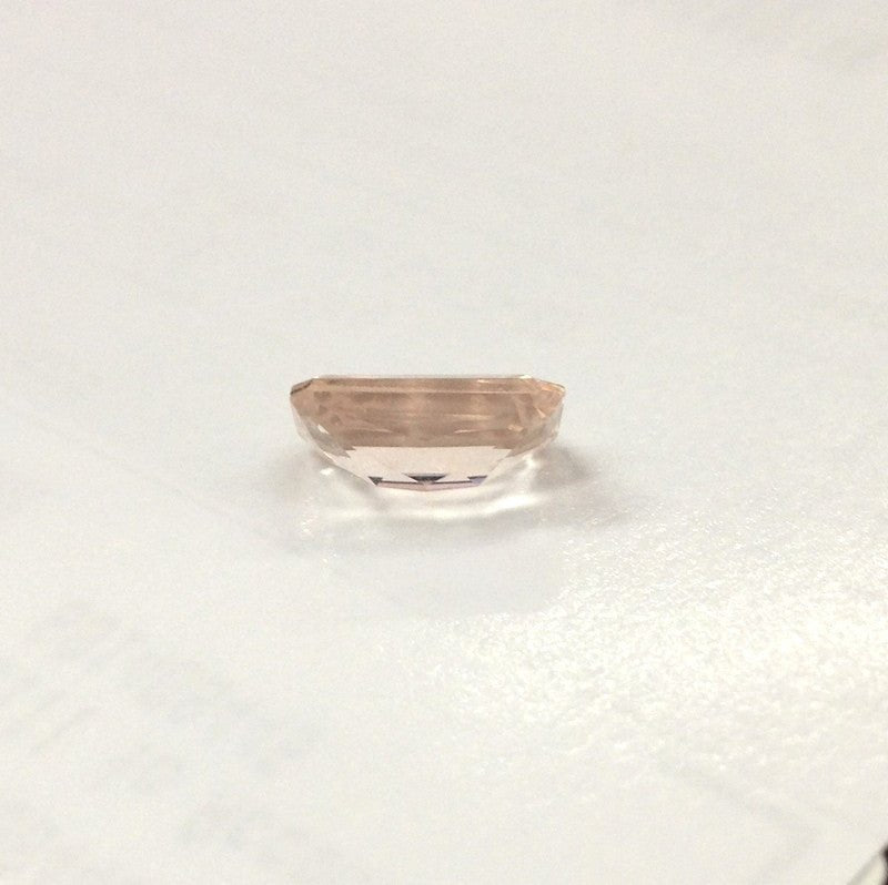 Reserved for Cole, Custom Vintage Emerald Cut Morganite Engagement Ring Diamond Halo 14K Rose Gold - Lord of Gem Rings