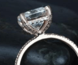 Reserved for Cynthia Diamond Semi Mount Ring Diamond Uner Halo 14K White Gold - Lord of Gem Rings