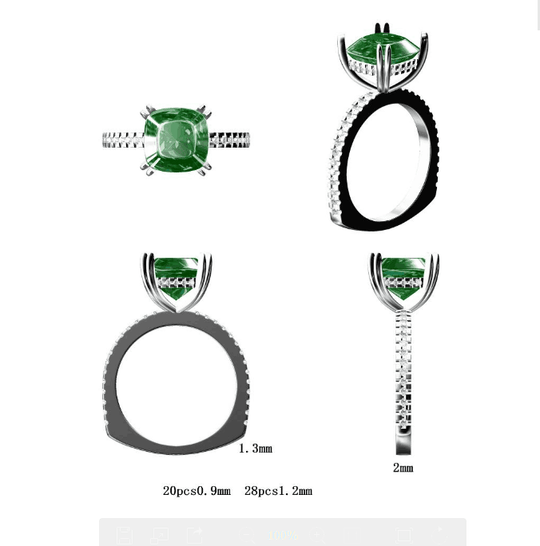 Reserved for Dania Custom Diamond Semi Mount Ring 10K White Gold Euro Shank Cushion