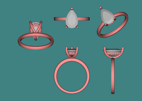 Reserved for Danny: Custom Semi Mount Pear Cut Engagement Ring 14K White Gold - Lord of Gem Rings