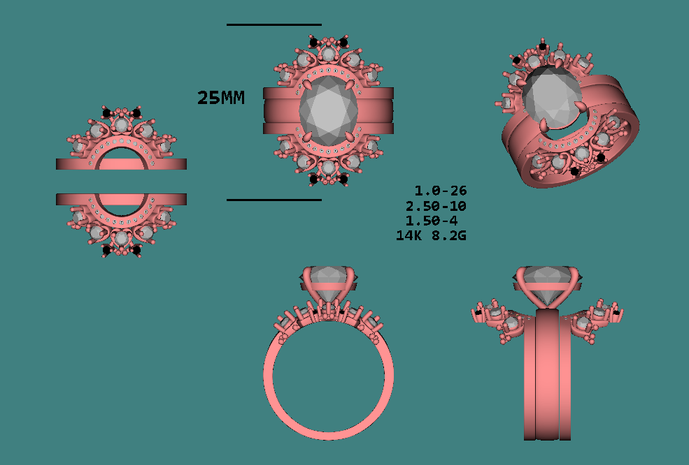 Reserved for Debbie-Moissanite Wedding Band Tiara Band Ring Enhancer Ring Guard 14k Rose Gold - Lord of Gem Rings