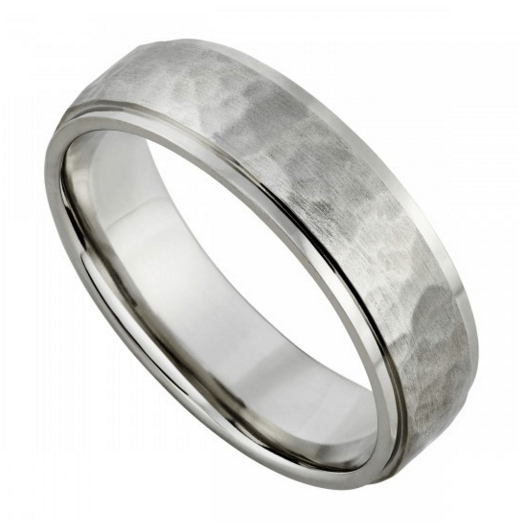 Reserved for Diego Custom PD950 Hammer finish Men's RIng 6mm Wide - Lord of Gem Rings