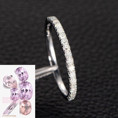 Reserved for Diego French Pave Moissanite Wedding Band 18K White Gold - Lord of Gem Rings