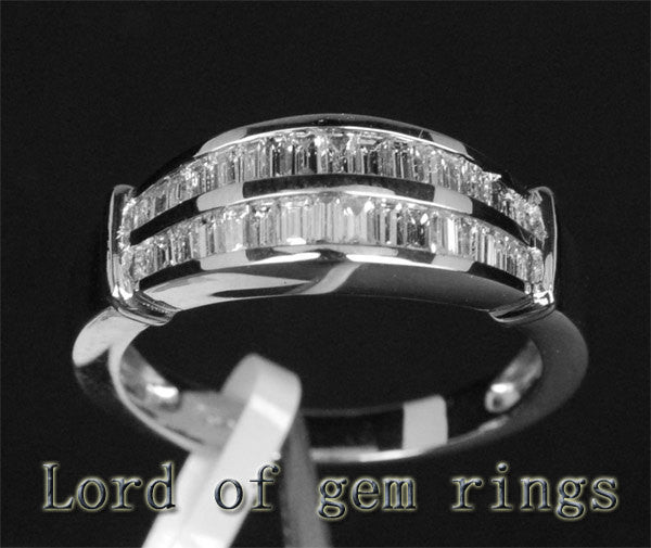 Reserved for Don VS Baguette Diamond Wedding Ring 18K White Gold - Lord of Gem Rings