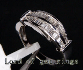 Reserved for Don VS Baguette Diamond Wedding Ring 18K White Gold - Lord of Gem Rings