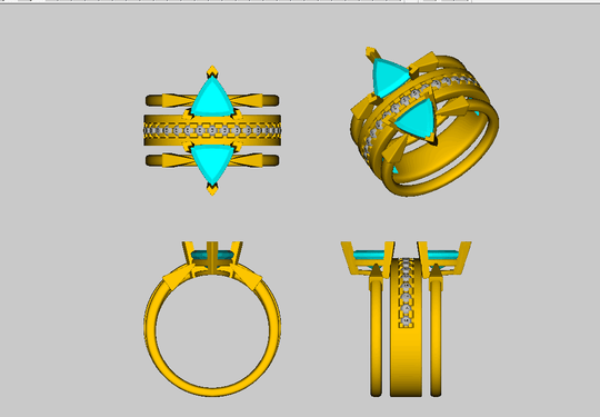 Reserved for dudeitsmary  Trillion Morganite Ring Set 14K Rose Gold