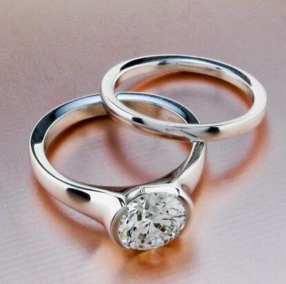 Reserved for Elissa Custom 14K Rose God Semi Mount Ring & Moissantie matching band - Lord of Gem Rings