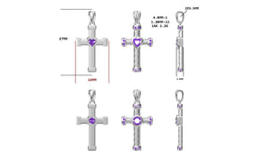 Reserved for Eric Custom Cross Pendant 14k White Gold - Lord of Gem Rings