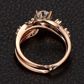 Reserved for Erin Matching band for Round Moissanite Engagement Ring - Lord of Gem Rings