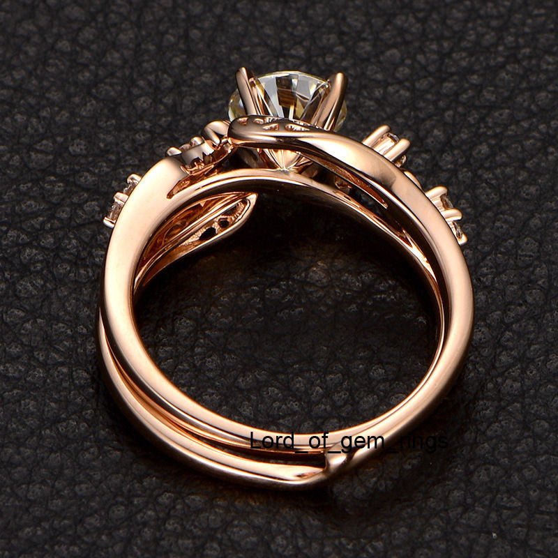 Reserved for Erin Matching band for Round Moissanite Engagement Ring - Lord of Gem Rings