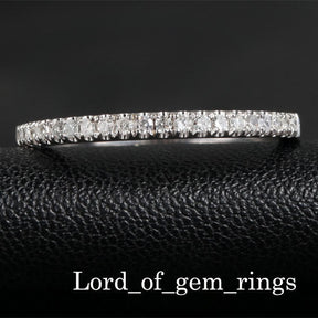 Reserved for Eseosa French Pave Diamond Wedding Band Half Eternity 14K Rose Gold - Lord of Gem Rings