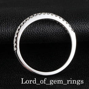 Reserved for Eseosa French Pave Diamond Wedding Band Half Eternity 14K Rose Gold - Lord of Gem Rings