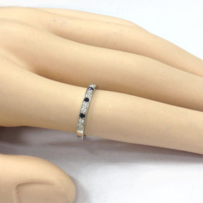 Reserved for Eva, Moissanite Wedding Band Half Ring 14K White Gold - Lord of Gem Rings