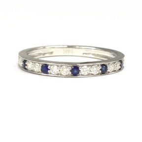 Reserved for Eva, Moissanite Wedding Band Half Ring 14K White Gold - Lord of Gem Rings