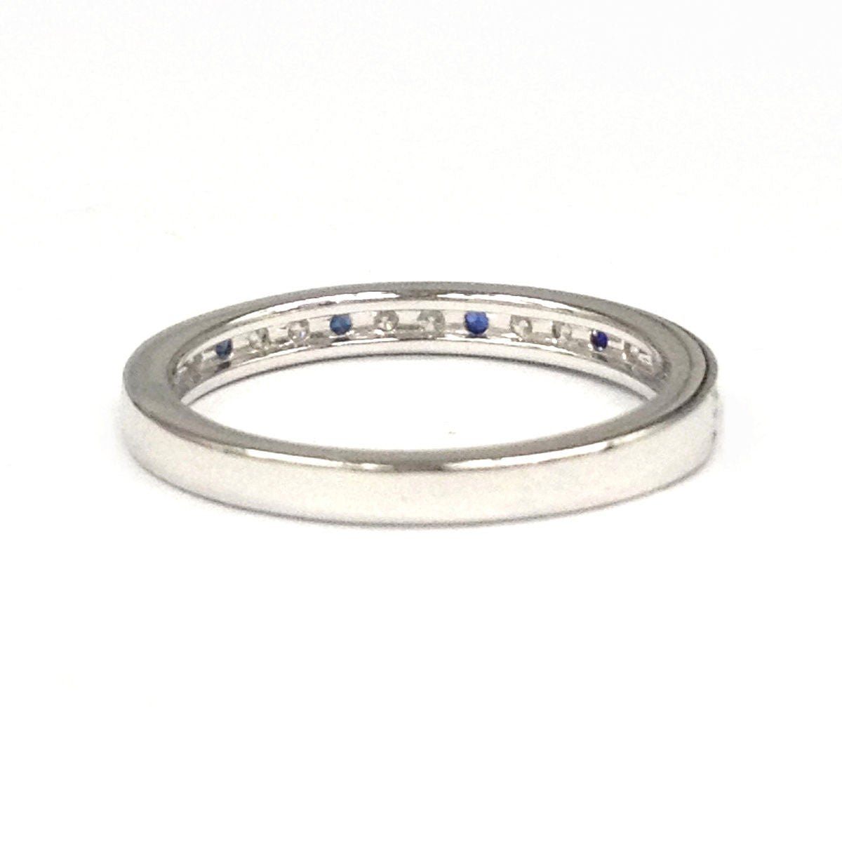 Reserved for Eva, Moissanite Wedding Band Half Ring 14K White Gold - Lord of Gem Rings