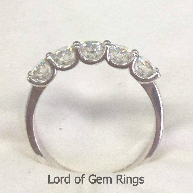Reserved for evatech79 1st payment, Moissanite Wedding Band Anniversary Ring 10K White Gold - Lord of Gem Rings