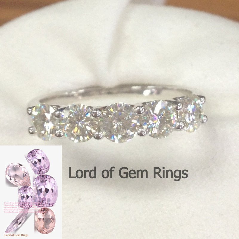 Reserved for evatech79 1st payment, Moissanite Wedding Band Anniversary Ring 10K White Gold - Lord of Gem Rings