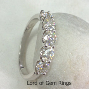Reserved for evatech79 1st payment, Moissanite Wedding Band Anniversary Ring 10K White Gold - Lord of Gem Rings