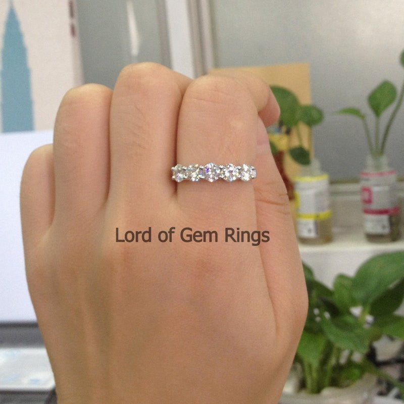 Reserved for evatech79 1st payment, Moissanite Wedding Band Anniversary Ring 10K White Gold - Lord of Gem Rings