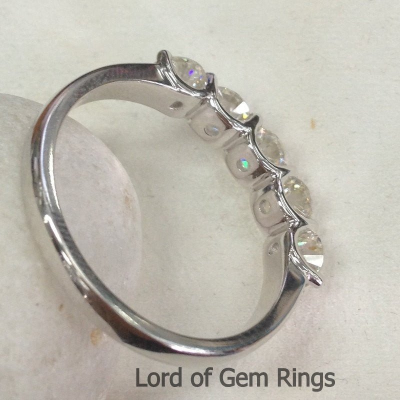 Reserved for evatech79 1st payment, Moissanite Wedding Band Anniversary Ring 10K White Gold - Lord of Gem Rings