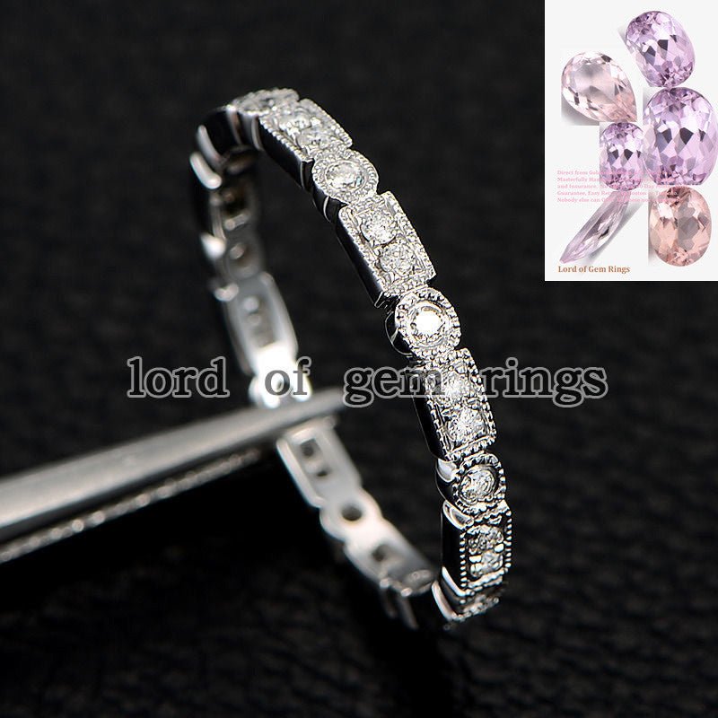 Reserved for evgenyvatev Pave Diamond Wedding Band Eternity Ring 18K White Gold - Lord of Gem Rings