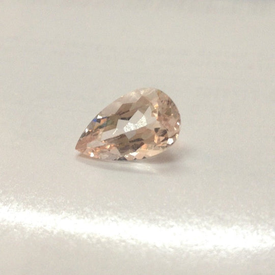 Reserved for Faye  Peach Pear Morganite Engagement Ring 14K Rose Gold 8x12mm