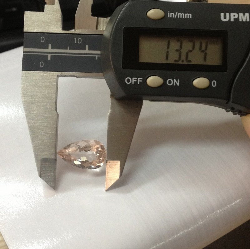 Reserved for Faye Peach Pear Morganite Engagement Ring 14K Rose Gold 8x12mm - Lord of Gem Rings