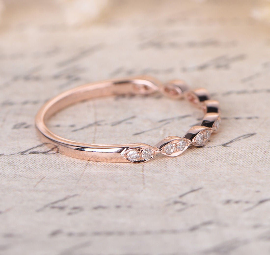 Reserved for Gina Pave Diamond Wedding Band Half Eternity Ring 18K White Gold - Lord of Gem Rings