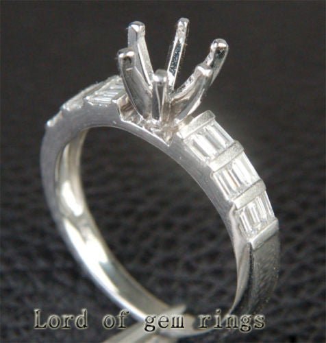 Reserved for greyhoundlady99,Custom Diamond Engagement Semi Mount Ring 14K White Gold - Lord of Gem Rings