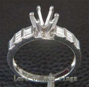 Reserved for greyhoundlady99,Custom Diamond Engagement Semi Mount Ring 14K White Gold - Lord of Gem Rings