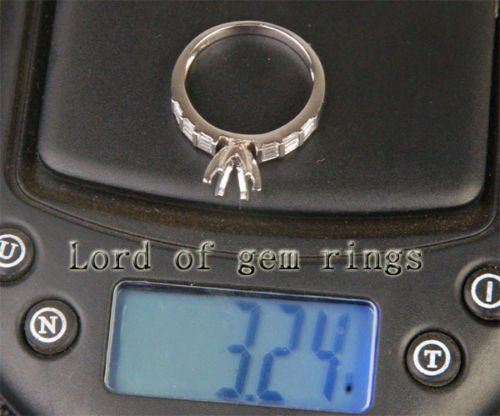 Reserved for greyhoundlady99,Custom Diamond Engagement Semi Mount Ring 14K White Gold - Lord of Gem Rings