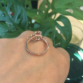Reserved for GY- Oval Solitaire Morganite Engagement Ring 14K Rose Gold - Lord of Gem Rings