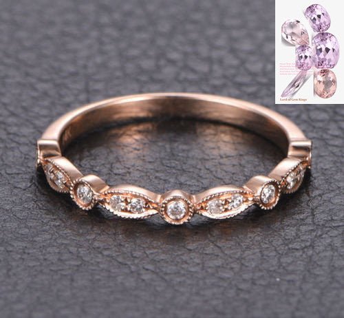 Reserved for hampis64 Pave Diamond Wedding Band Half Eternity Ring 18K Yellow Gold - Lord of Gem Rings