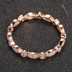 Reserved for Hill Pave VVS Diamond Wedding Band Eternity Anniversary Ring 18K Rose Gold - Lord of Gem Rings
