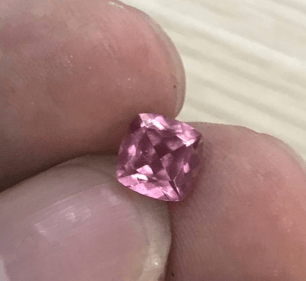 Reserved for Hope Cushion Pink Tourmaline Engagement Ring 14K Yellow Gold 8mm