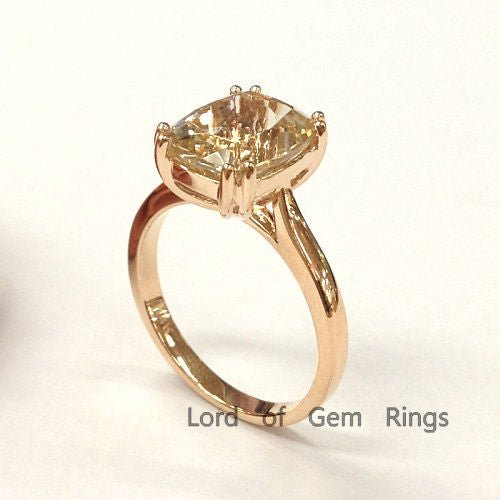 Reserved for iceandrea888 Cushion Morganite Engagement Ring 14K White Gold - Lord of Gem Rings