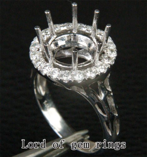 Reserved for inetliva Custom Dianond Semi Mount Ring 14K White Gold Setting - Lord of Gem Rings